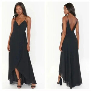 Show Me Your Mumu Black Mariah Wrap Dress NWT